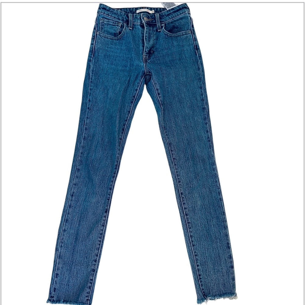 Levi's 721 High Rise Skinny Women's size W24 L30 Wash Blue Denim jeans